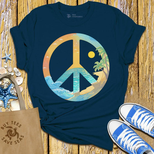 T-Shirt Navy / S Beach Peace T Shirt