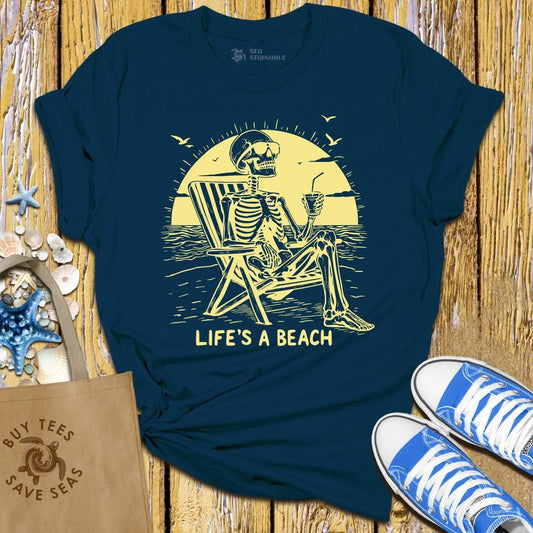 T-Shirt Navy / S Beach Skeleton T Shirt