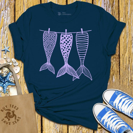 T-Shirt Navy / S Mermaid Banners T Shirt