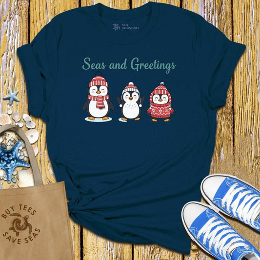 T-Shirt Navy / S Penguin Greetings T Shirt