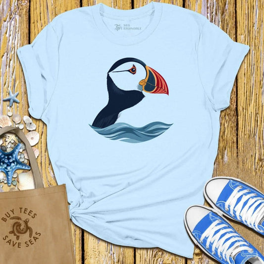 T-Shirt Light Blue / S Tropical Puffin T Shirt