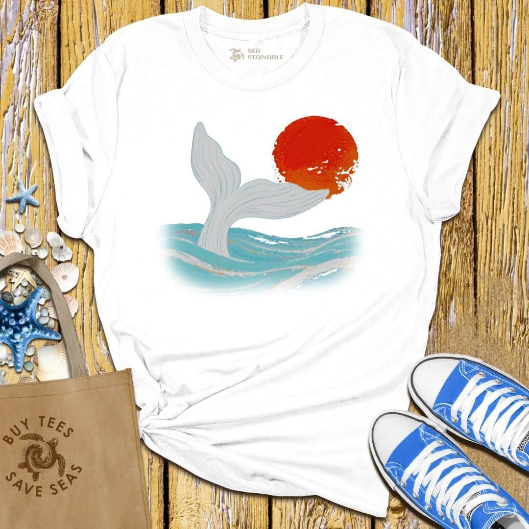 T-Shirt White / S Whale Sunset T Shirt