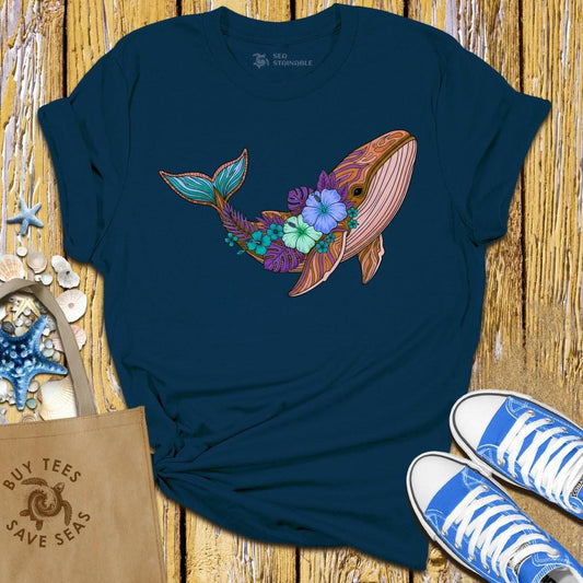 T-Shirt Navy / S Wild Whale T Shirt