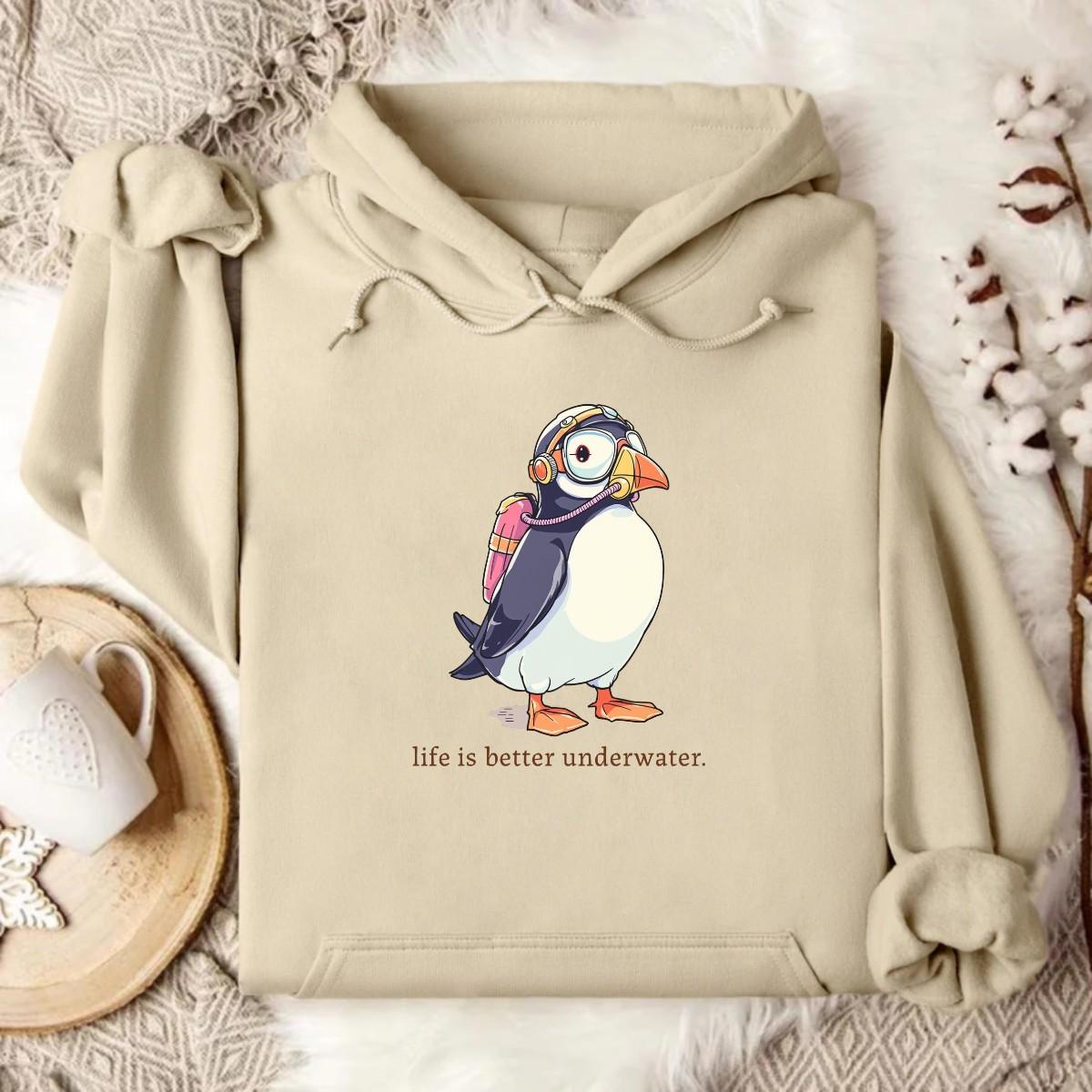 Stylish Sand Beige Ocean Hoodie