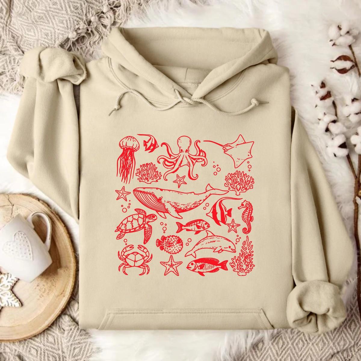 Stylish Sand Beige Ocean Hoodie