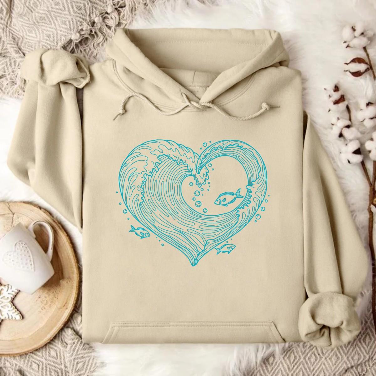 Stylish Sand Beige Ocean Hoodie