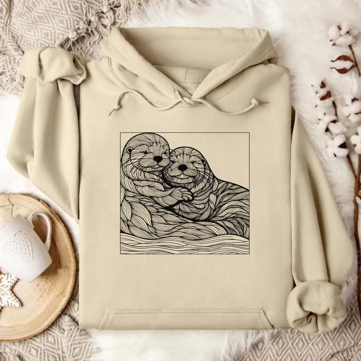 Stylish Sand Beige Ocean Hoodie
