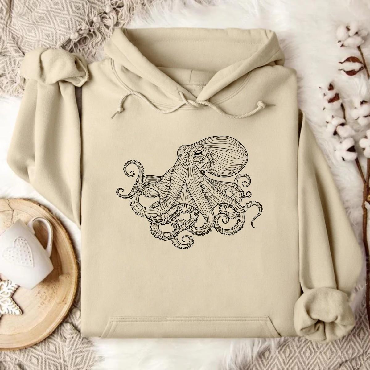 Stylish Sand Beige Ocean Hoodie