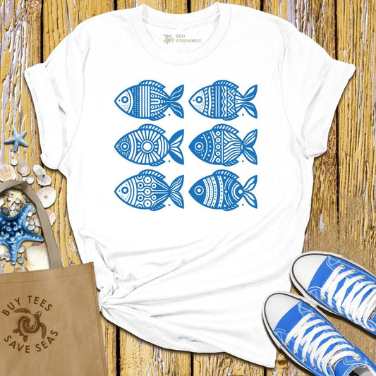 T-Shirt White / S Blue School T Shirt