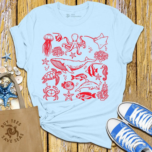 Stylish Light Blue T Shirt