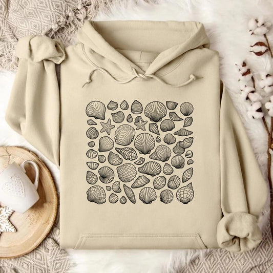 Stylish Sand Beige Ocean Hoodie