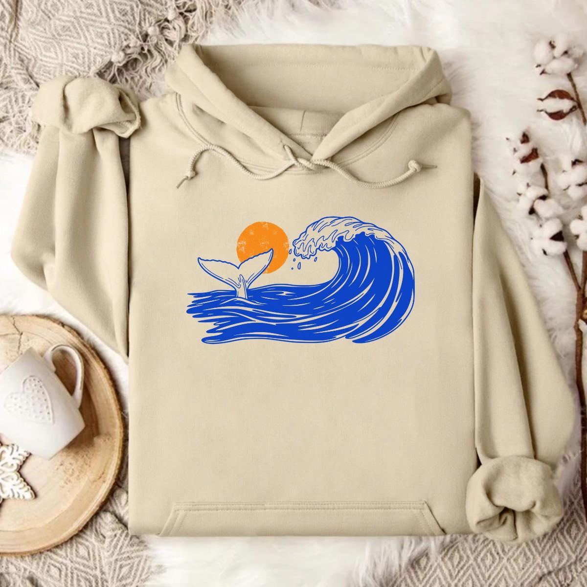 Stylish Sand Beige Ocean Hoodie