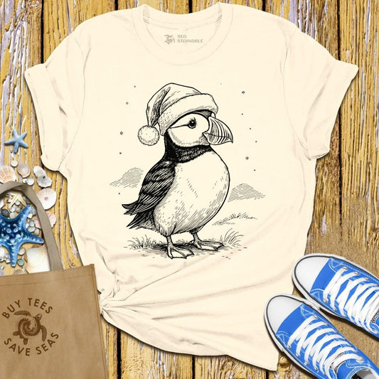 T-Shirt Sand / S Festive Puffin T Shirt