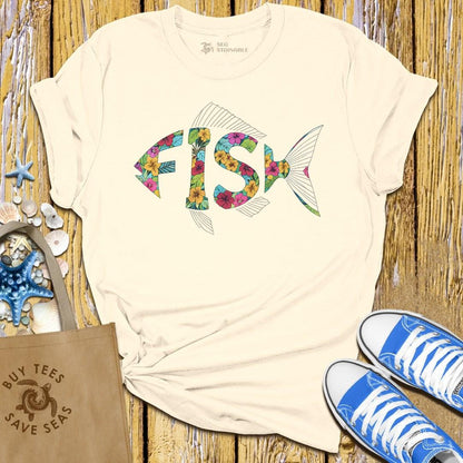 T-Shirt Sand / S Floral Fish T Shirt