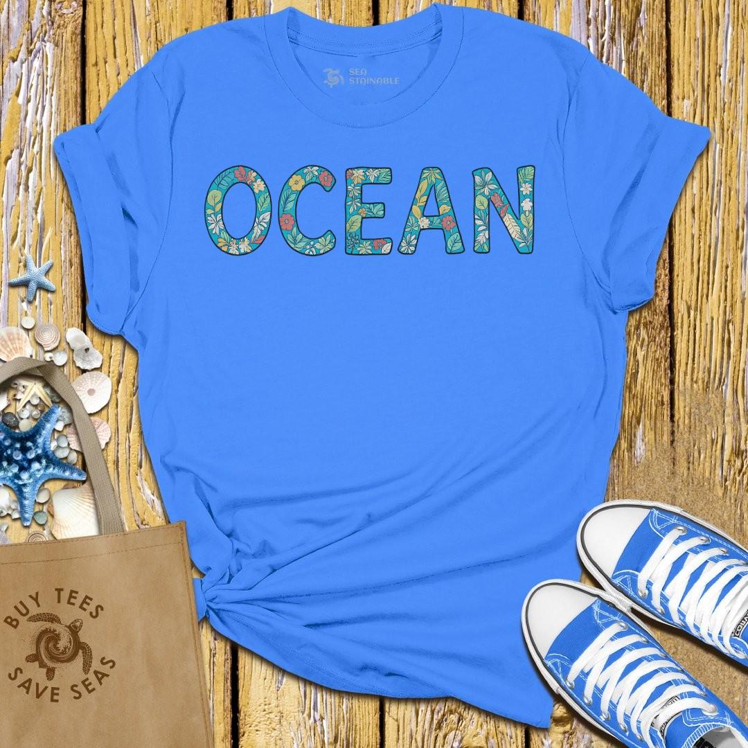 T-Shirt Blue / S Floral Ocean T Shirt