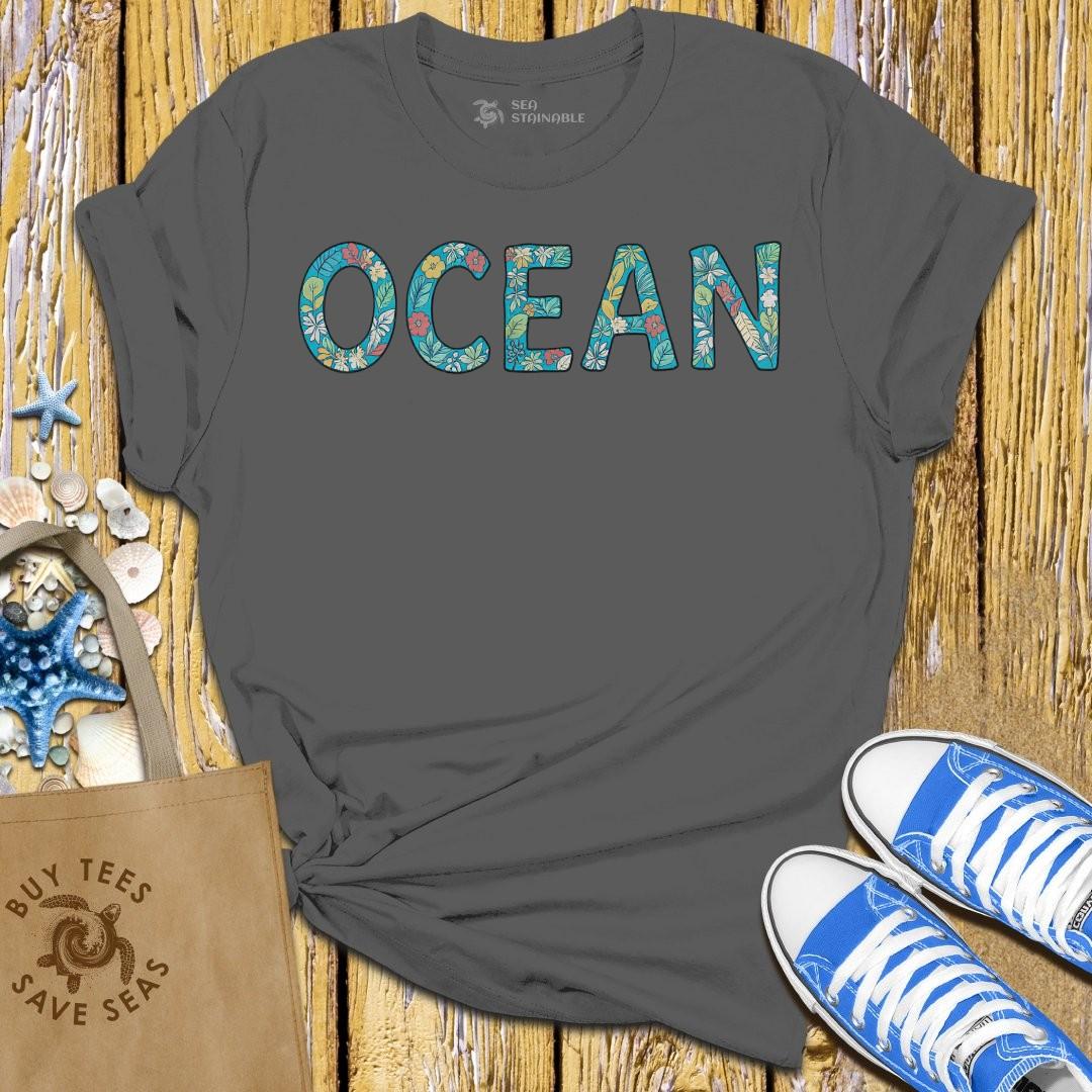 T-Shirt Charcoal / S Floral Ocean T Shirt