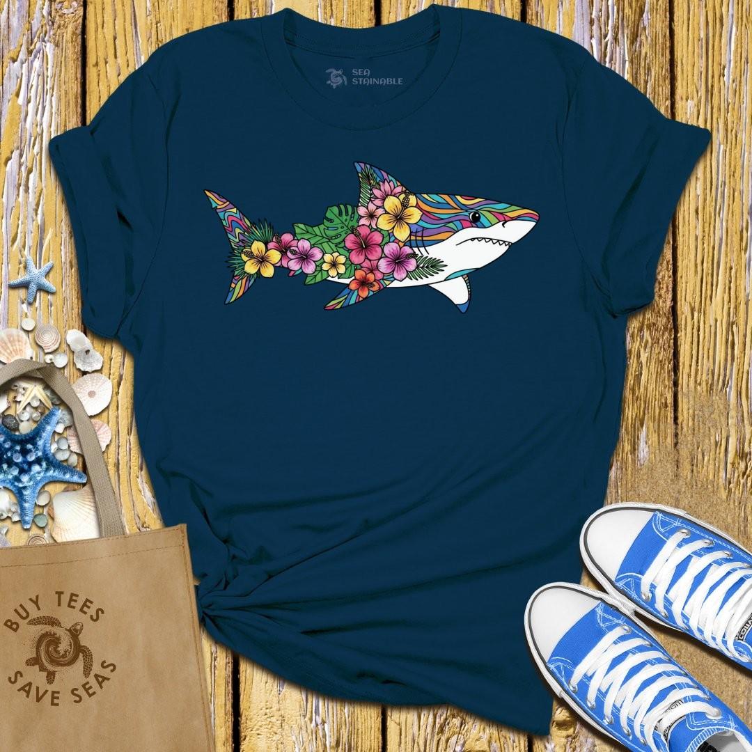 T-Shirt Navy / S Floral Shark T Shirt