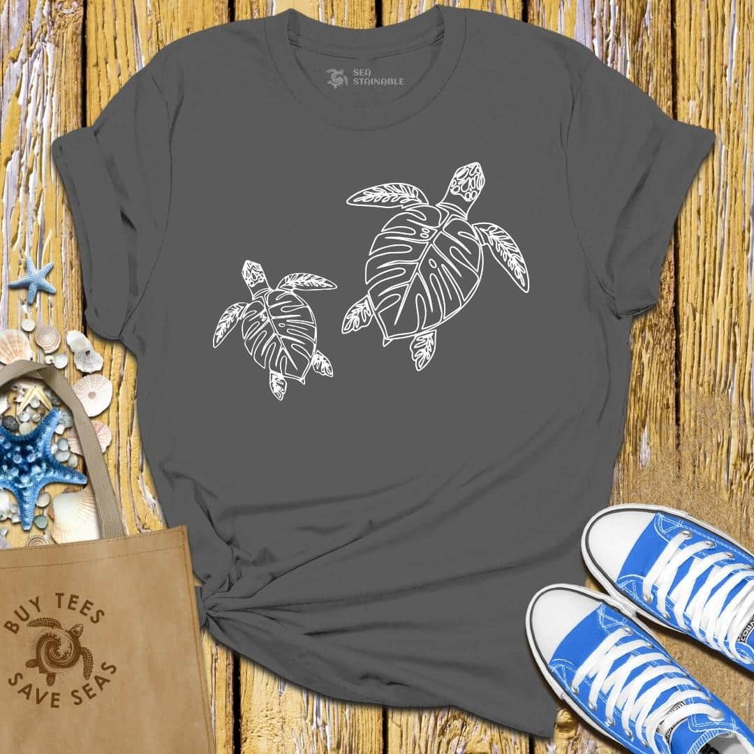 T-Shirt Charcoal / S Leafy Turtles T Shirt