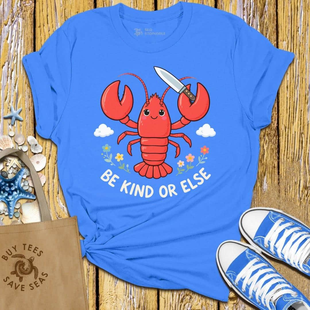 T-Shirt Blue / S Lobster Warning T Shirt