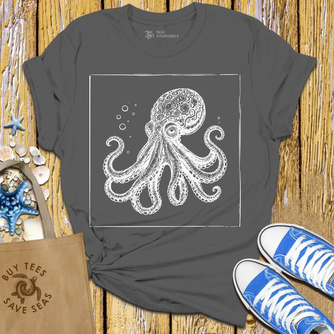 T-Shirt Charcoal / S Ornate Octopus T Shirt