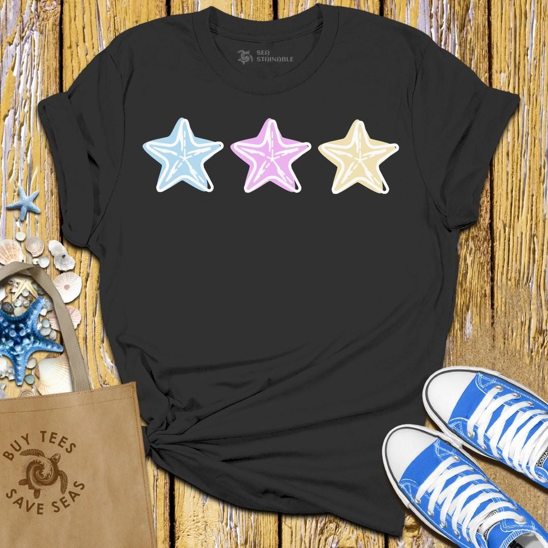 T-Shirt Black / S Pastel Sea Stars T Shirt