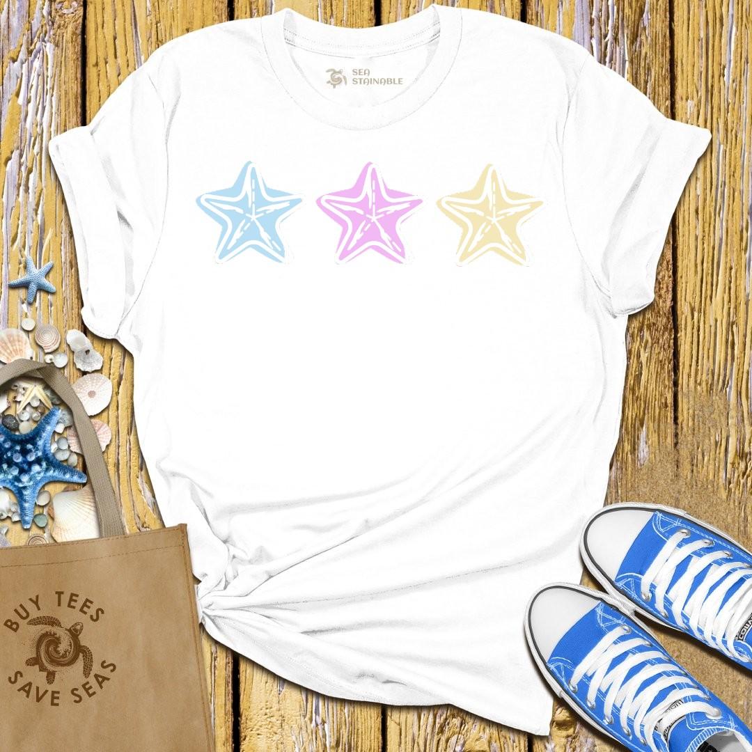 T-Shirt White / S Pastel Sea Stars T Shirt
