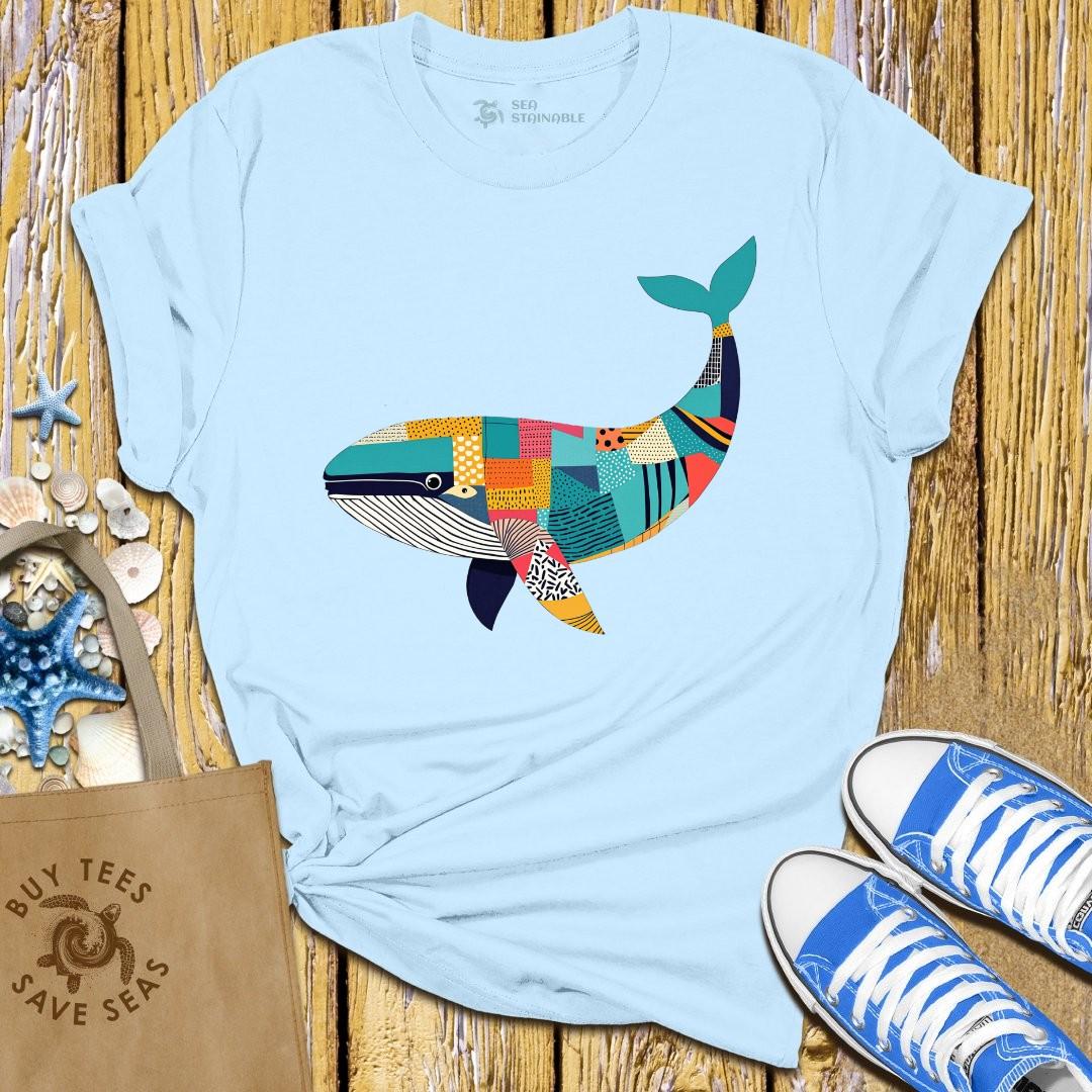 T-Shirt Light Blue / S Patchwork Whale T Shirt