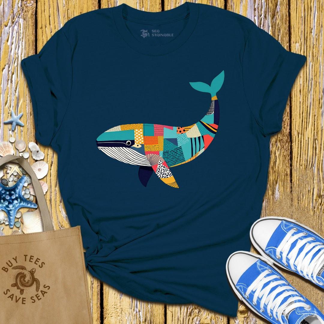 T-Shirt Navy / S Patchwork Whale T Shirt