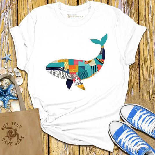 T-Shirt White / S Patchwork Whale T Shirt