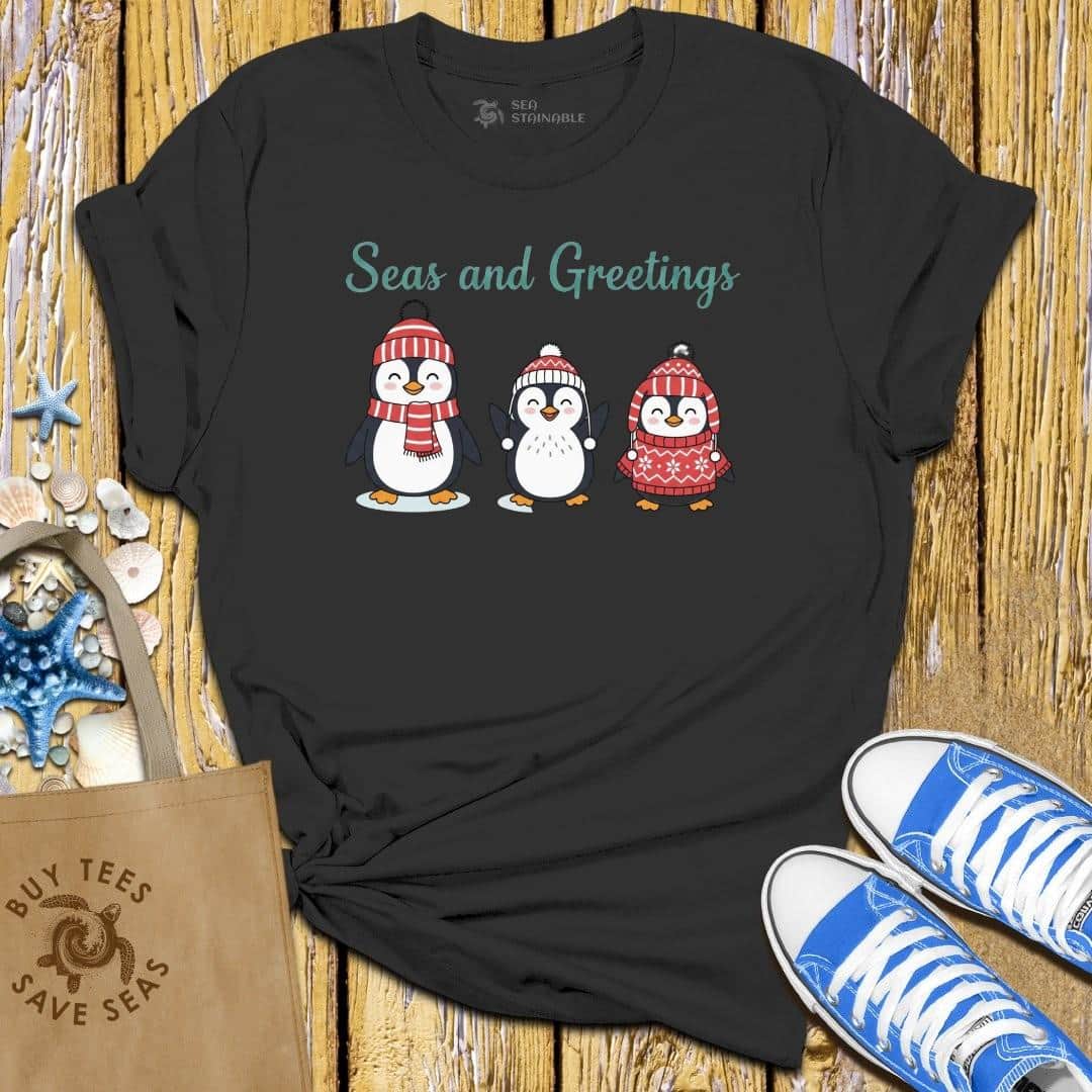 T-Shirt Black / S Penguin Greetings T Shirt