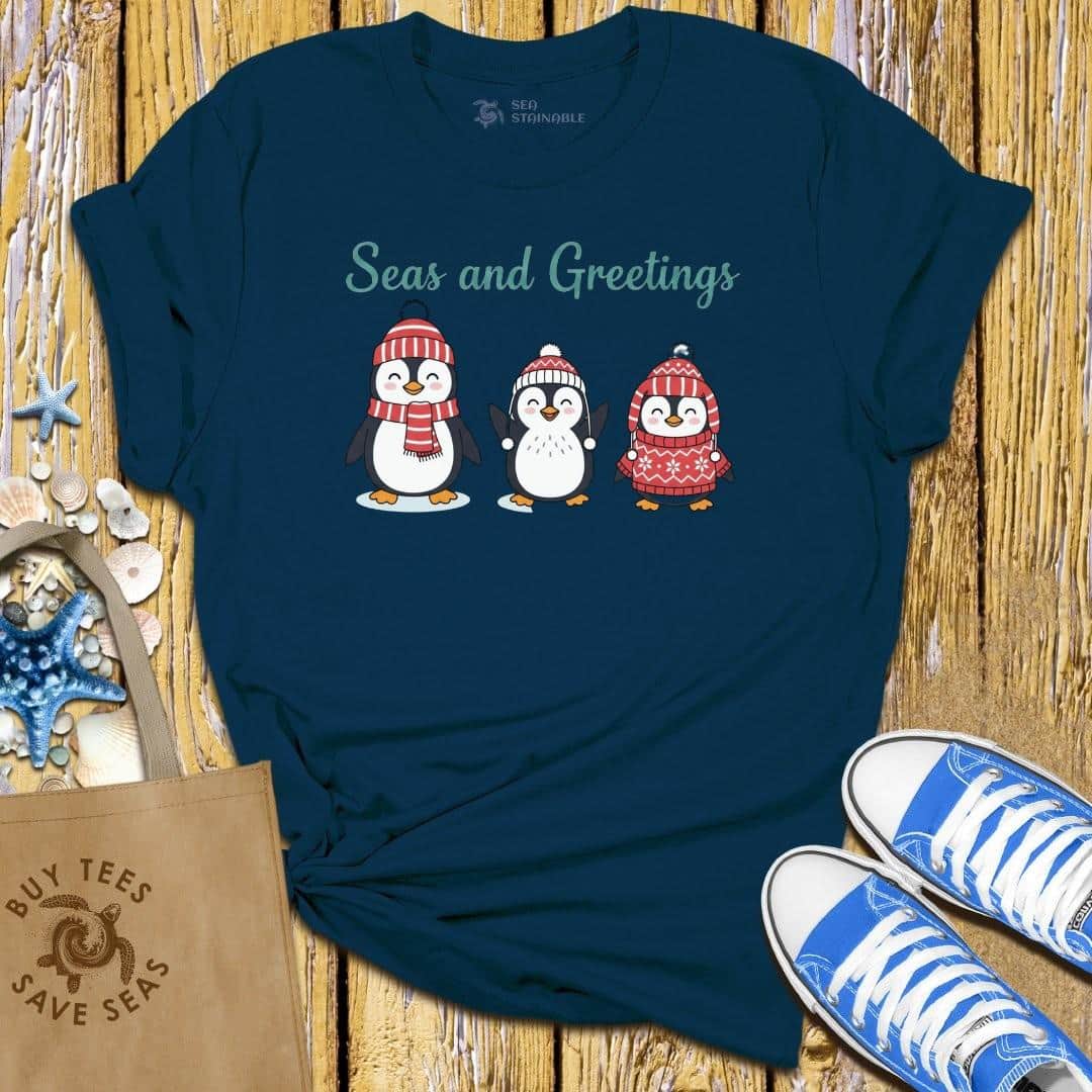 T-Shirt Navy / S Penguin Greetings T Shirt