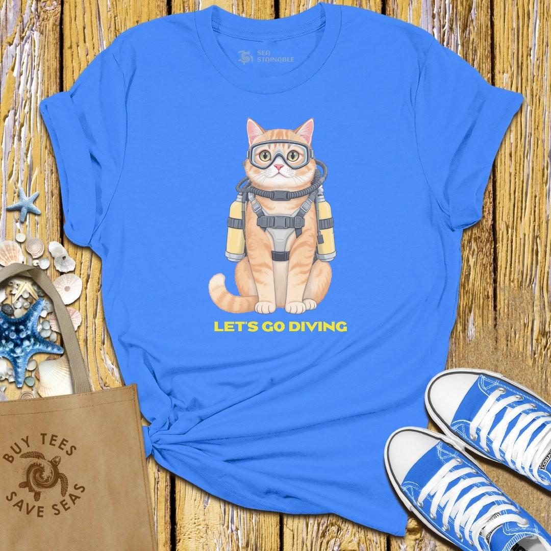 T-Shirt Blue / S Scuba Cat T Shirt