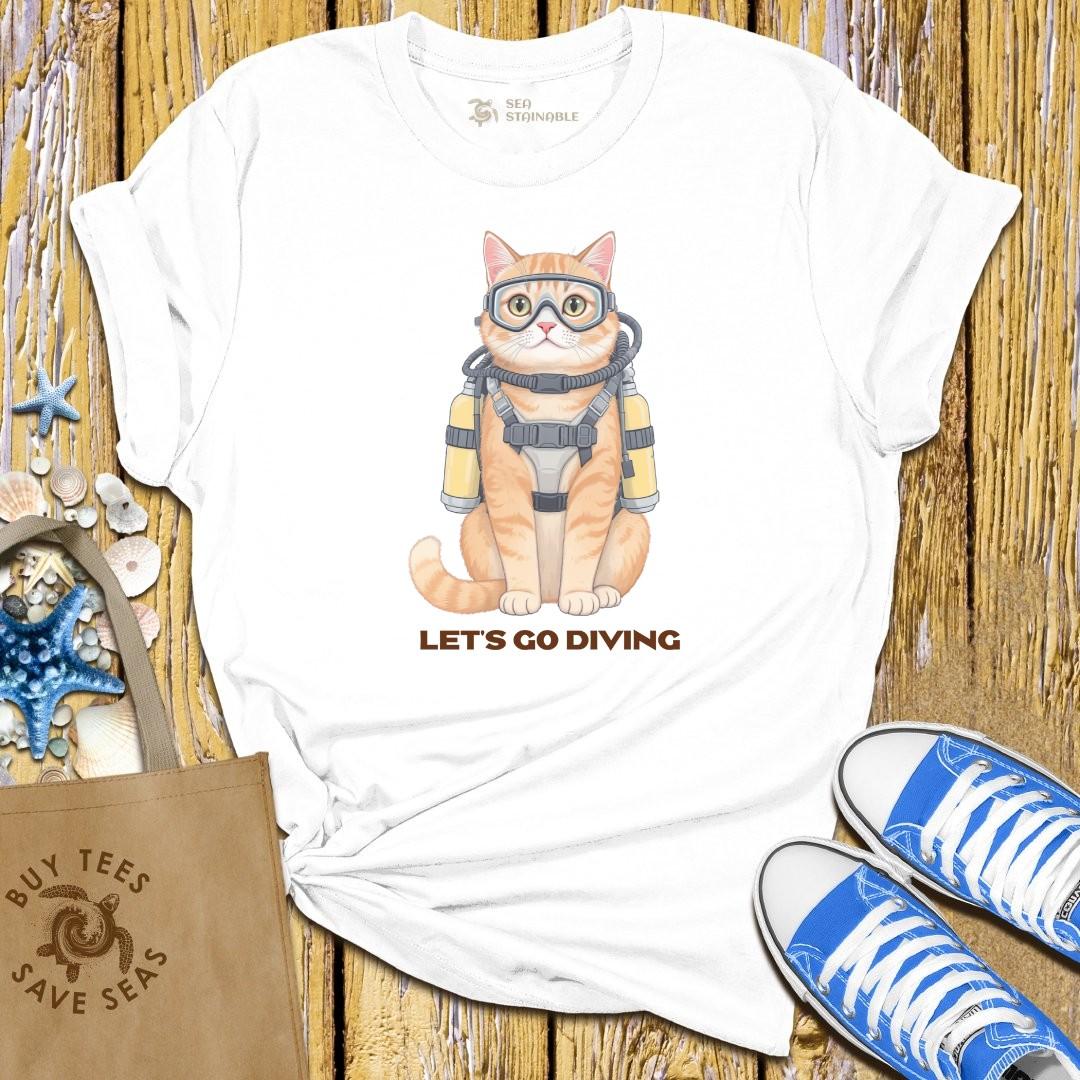 T-Shirt White / S Scuba Cat T Shirt