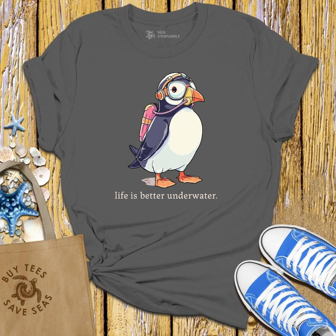 T-Shirt Charcoal / S Scuba Puffin T Shirt