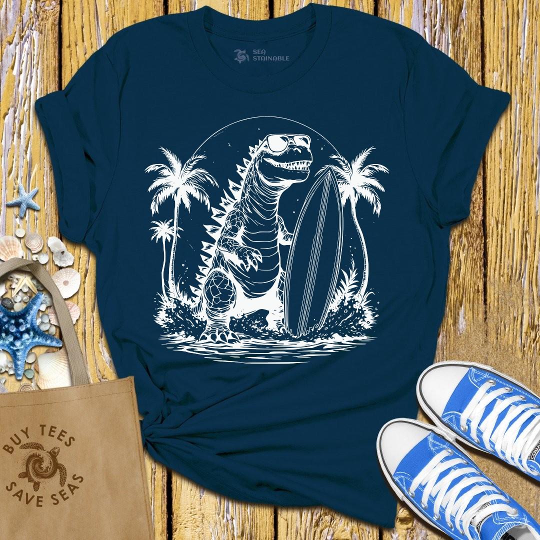 T-Shirt Navy / S Surfing Godzilla T Shirt