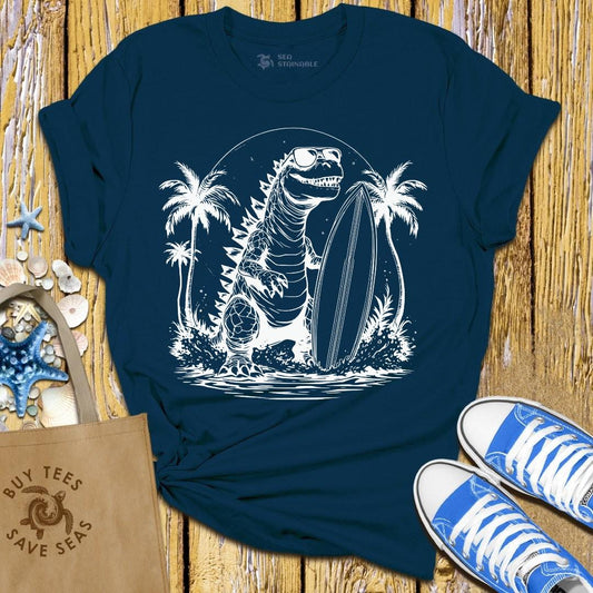 T-Shirt Navy / S Surfing Godzilla T Shirt