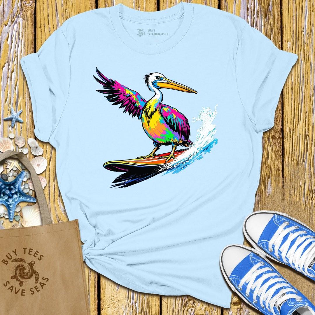 T-Shirt Light Blue / S Surfing Pelican T Shirt