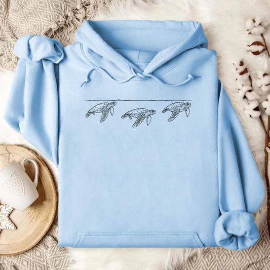 Hoodie Light Blue / S Turtle Migration Hoodie