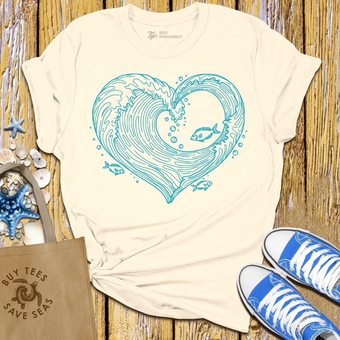 T-Shirt Sand / S Wave Heart T Shirt