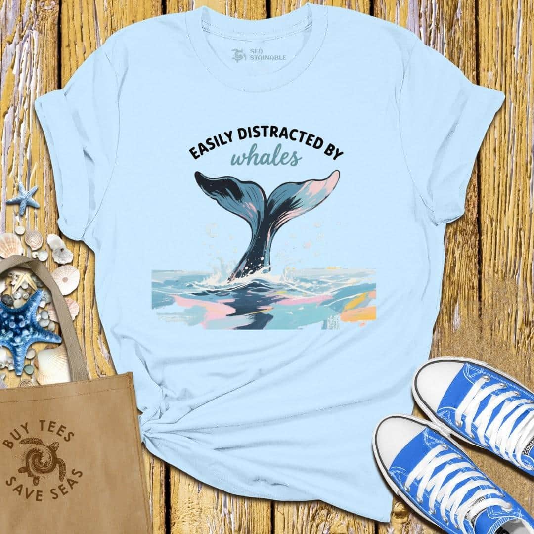 T-Shirt Light Blue / S Whale Art T Shirt