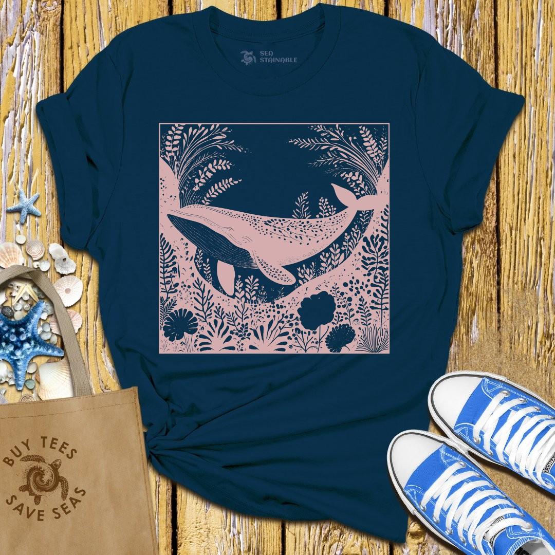 T-Shirt Navy / S Whale Bloom T Shirt