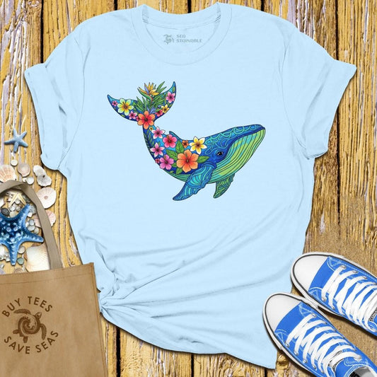 T-Shirt Light Blue / S Whale in Bloom T Shirt