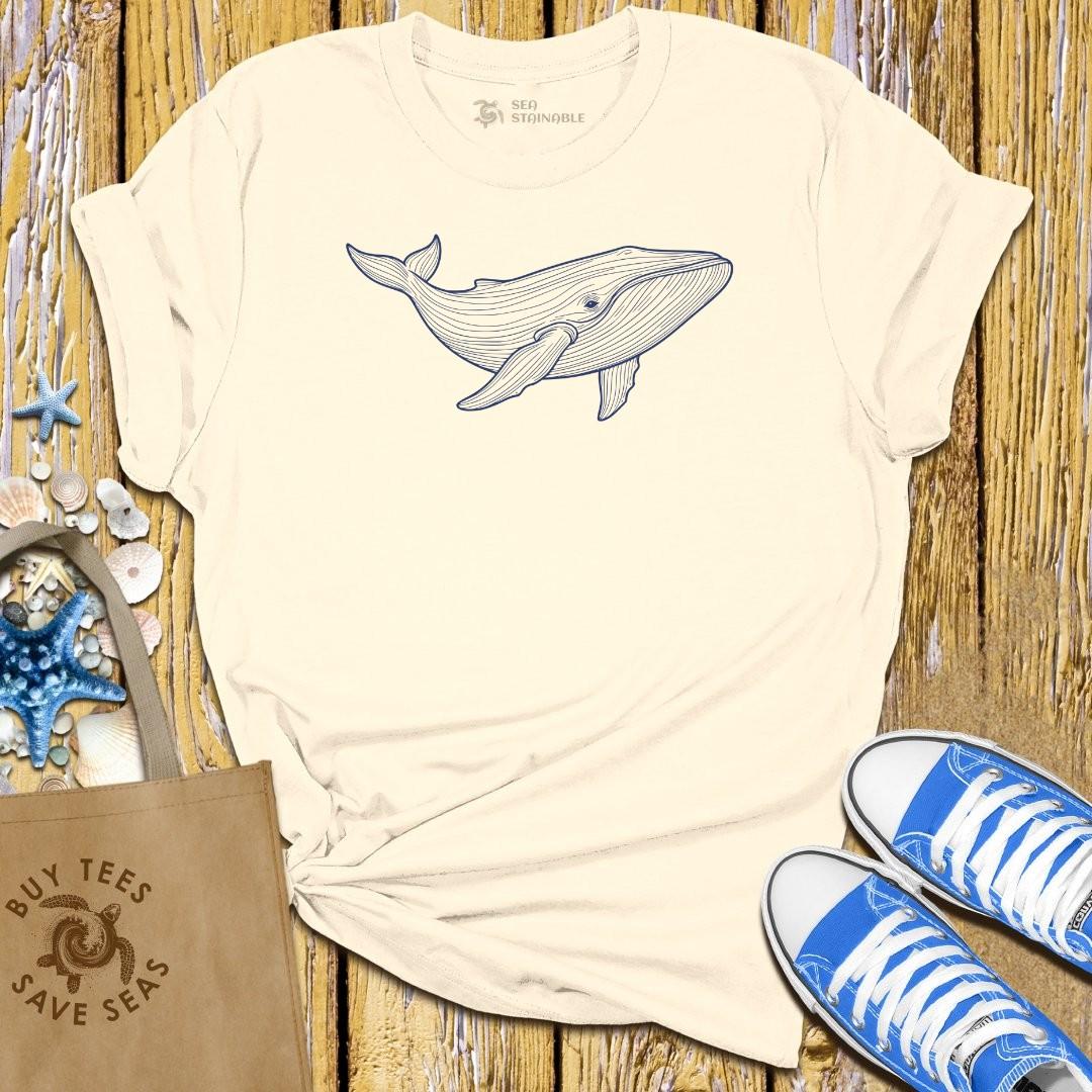 T-Shirt Sand / S Whale Sketch T Shirt