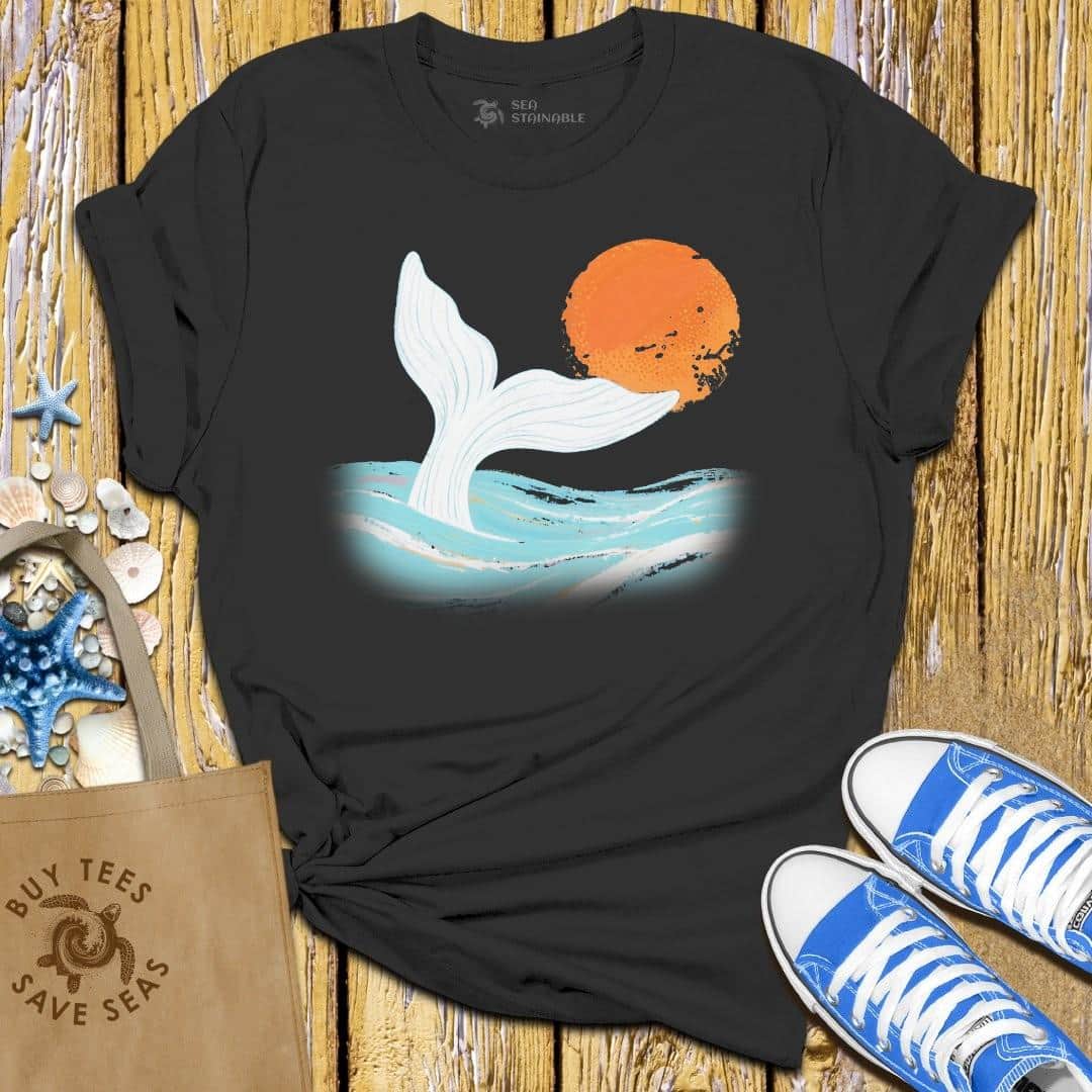 T-Shirt Black / S Whale Sunset T Shirt