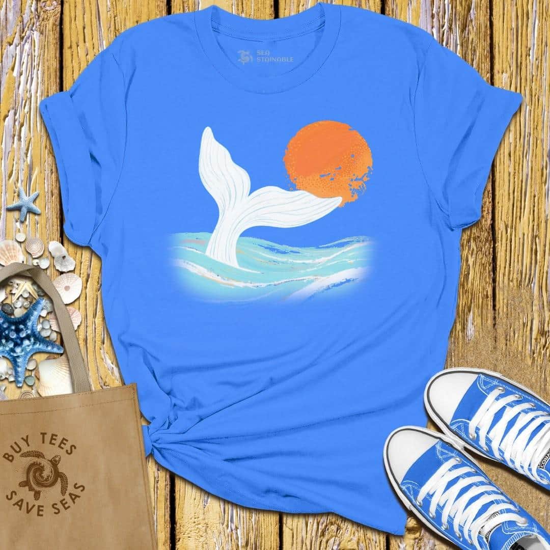 T-Shirt Blue / S Whale Sunset T Shirt