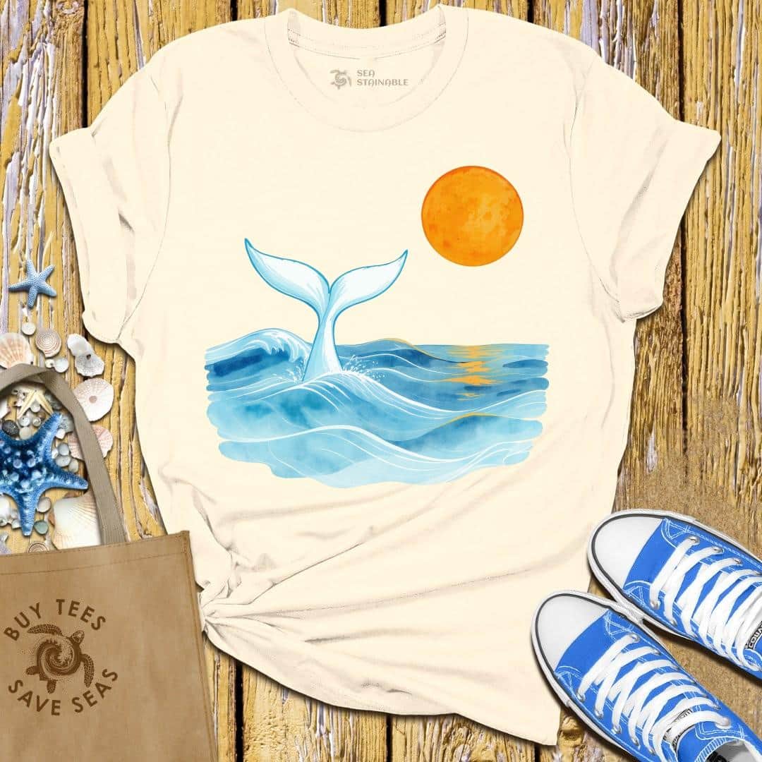 T-Shirt Sand / S Whale Wave T Shirt